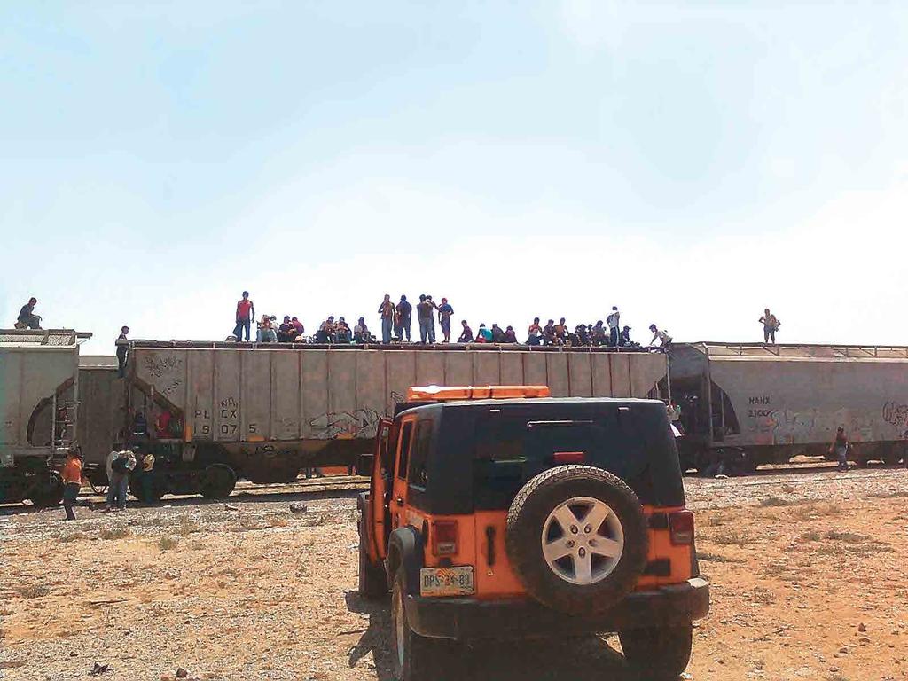 Photo: José Alfredo Ruíz Chamec The cargo trains that cross Mexico are the most common means of transport for migrants trying to get closer to the United States