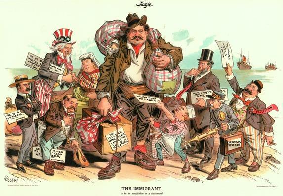 "The Immigrant" This 1903 cartoon presents the different perspectives that Americans had about the large number of immigrants entering the U.S. at the beginning of the twentieth century.