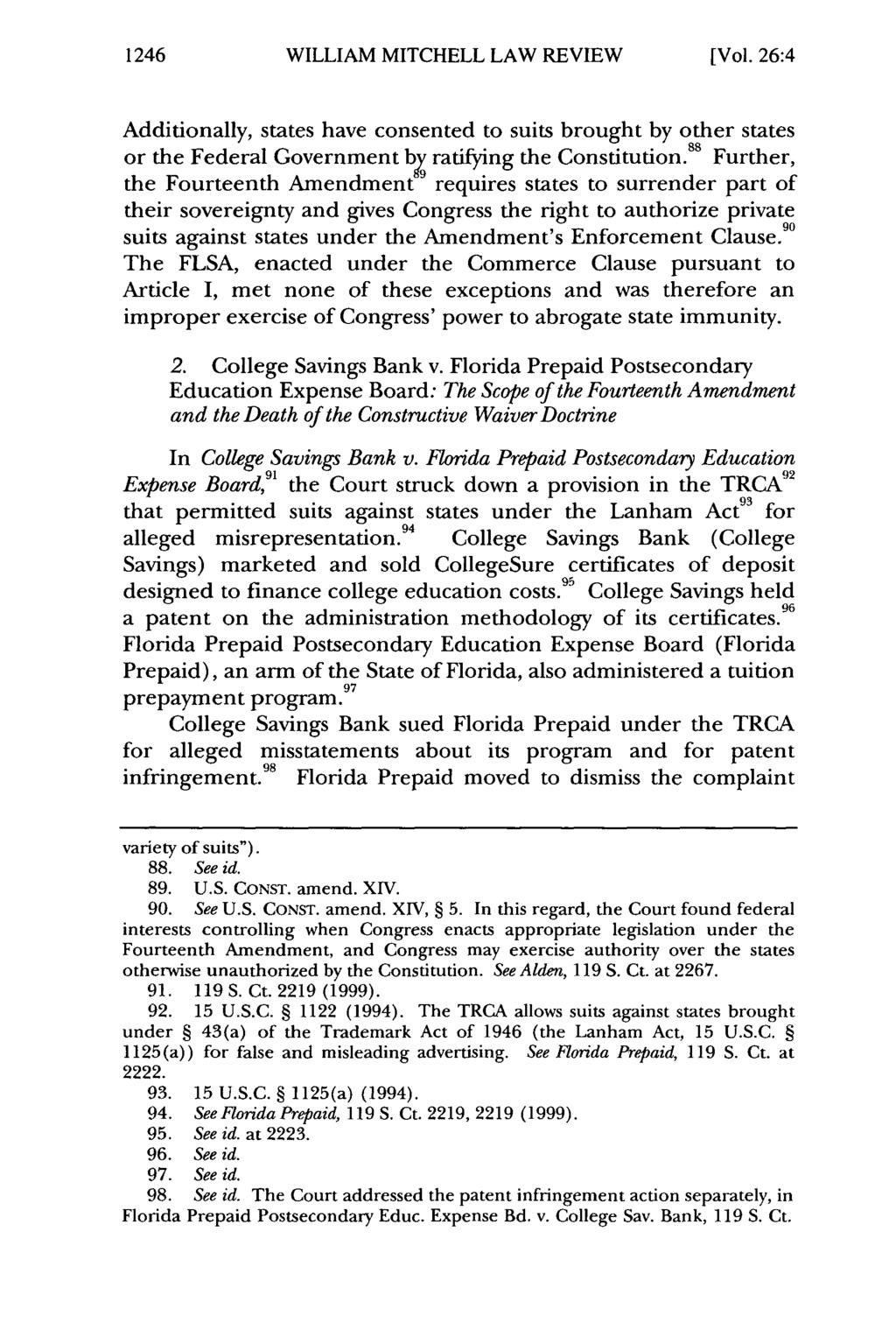 1246 William WILLIAM Mitchell Law MITCHELL Review, Vol. 26, LAW Iss. 4 [2000], REVIEW Art. 12 [Vol.