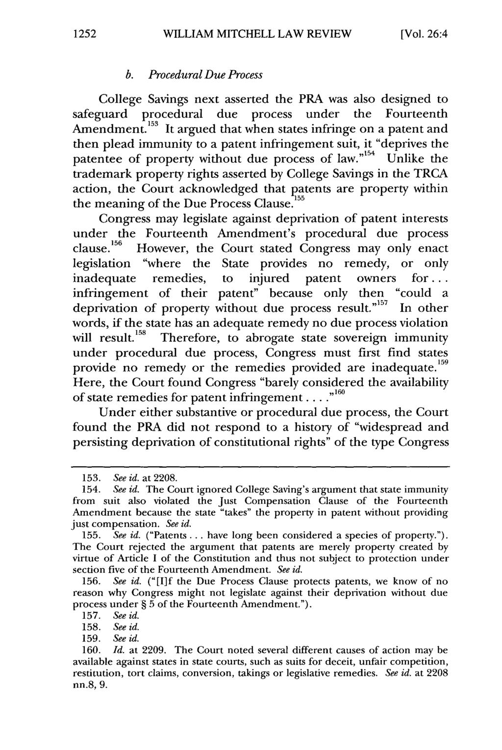 1252 William WILLIAM Mitchell Law MITCHELL Review, Vol. 26, LAW Iss. 4 [2000], REVIEW Art. 12 [Vol. 26:4 b.
