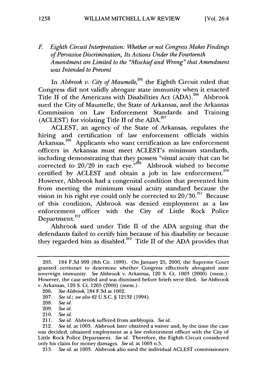 1258 William Mitchell Law Review, Vol. 26, Iss. 4 [2000], Art. 12 WILLIAM MITCHELL LAW REVIEW [Vol. 26:4 F.