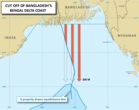 Figure 14. Cut-Off of Bangladesh s Bengal Delta Coast Source: The Award, p. 111.