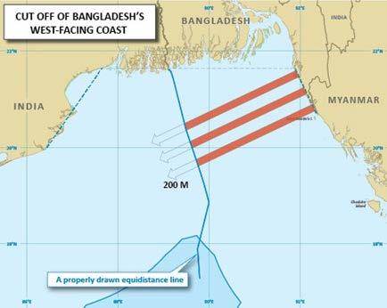 Figure 15. Cut-Off of Bangladesh s West-Facing Coast Source: The Award, p. 111. The map was originally part of Figure R4.16A-D in Bangladesh s Reply, and was cited in the Award.