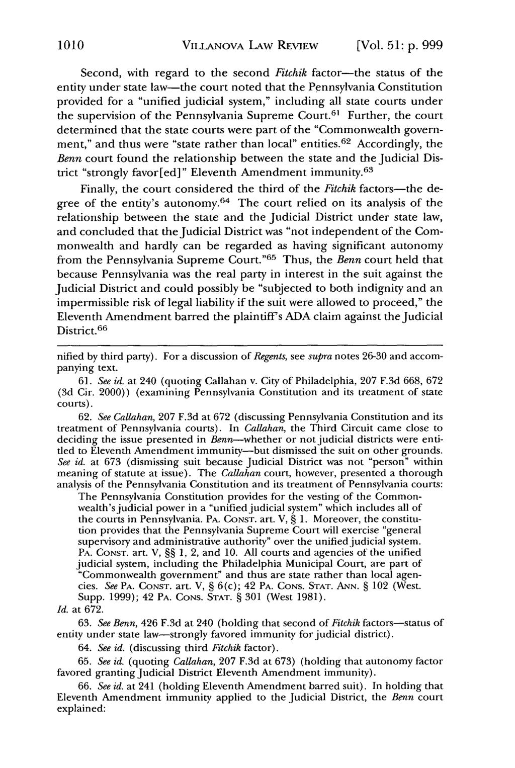 1010 Villanova Law Review, Vol. 51, Iss. 5 [2006], Art. 2 VILLANovA LAW REVIEW [Vol. 51: p.