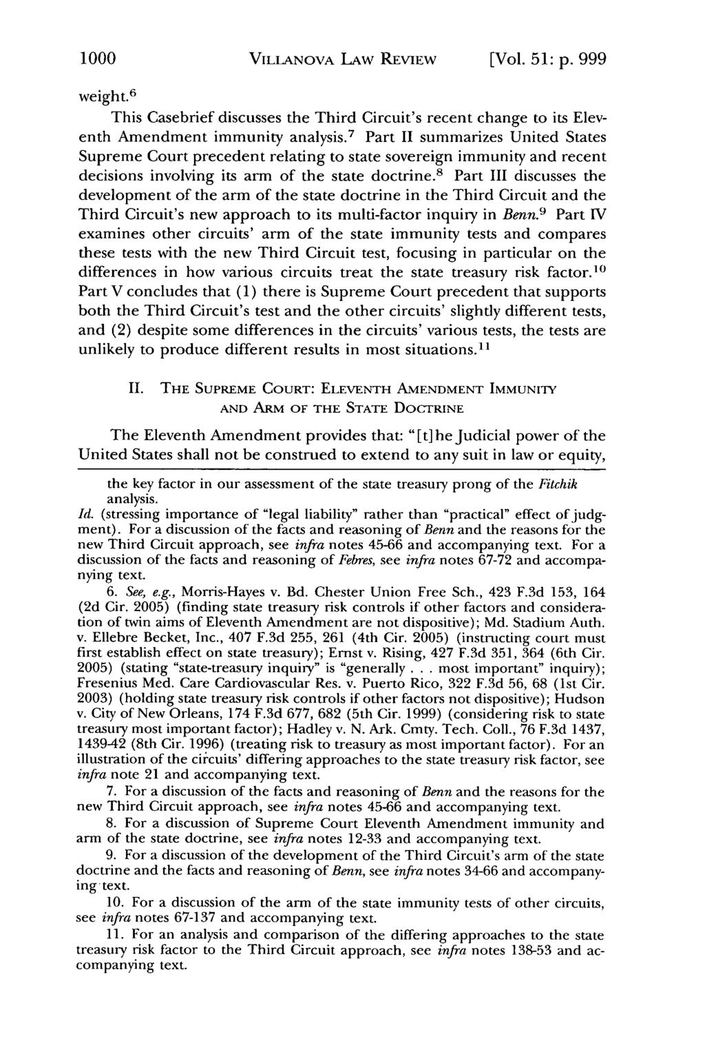 1000 Villanova Law Review, Vol. 51, Iss. 5 [2006], Art. 2 VILLANOVA LAW REVIEW [Vol. 51: p. 999 weight.