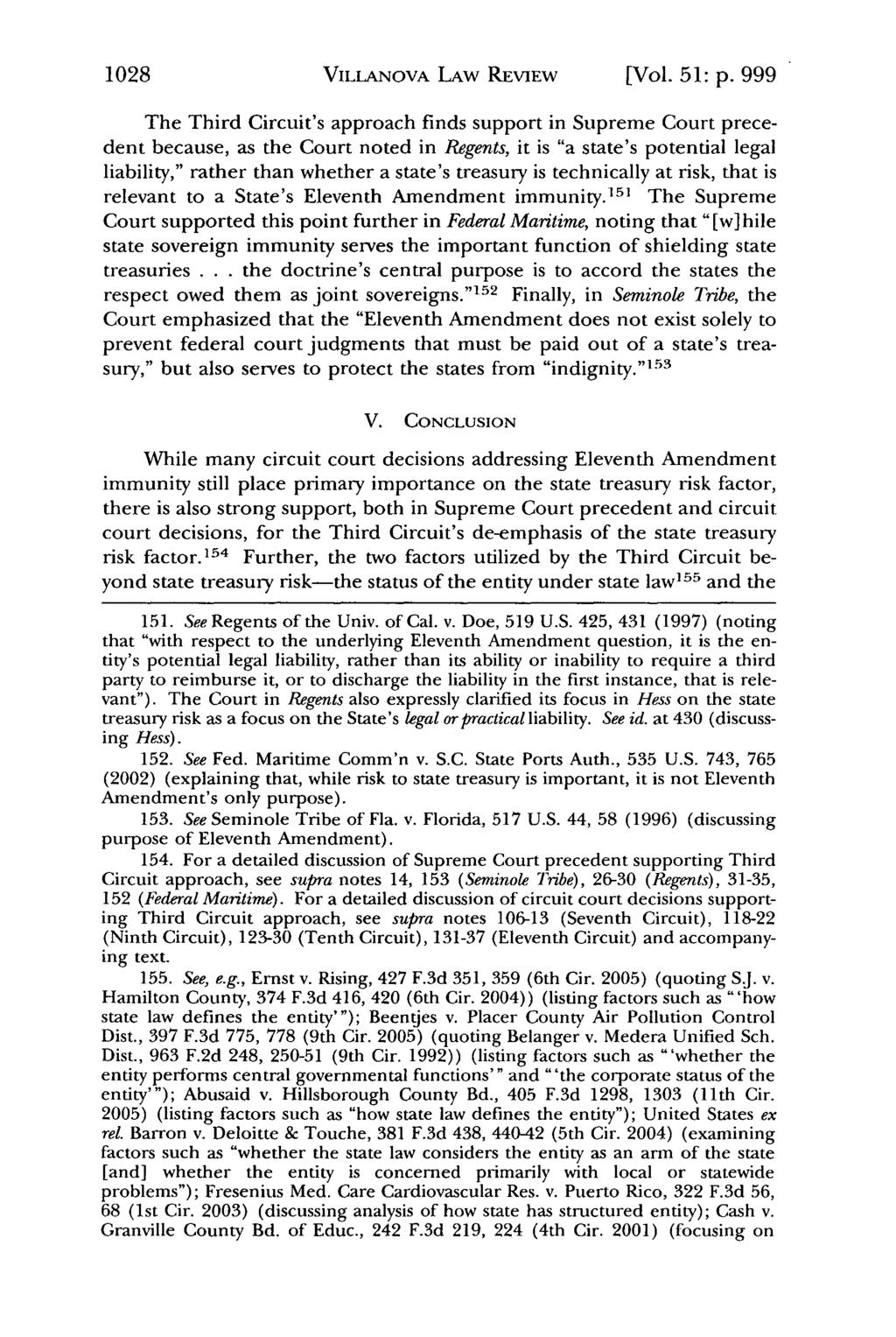 1028 Villanova Law Review, Vol. 51, Iss. 5 [2006], Art. 2 VILLANOVA LAW REVIEW [Vol. 51: p.