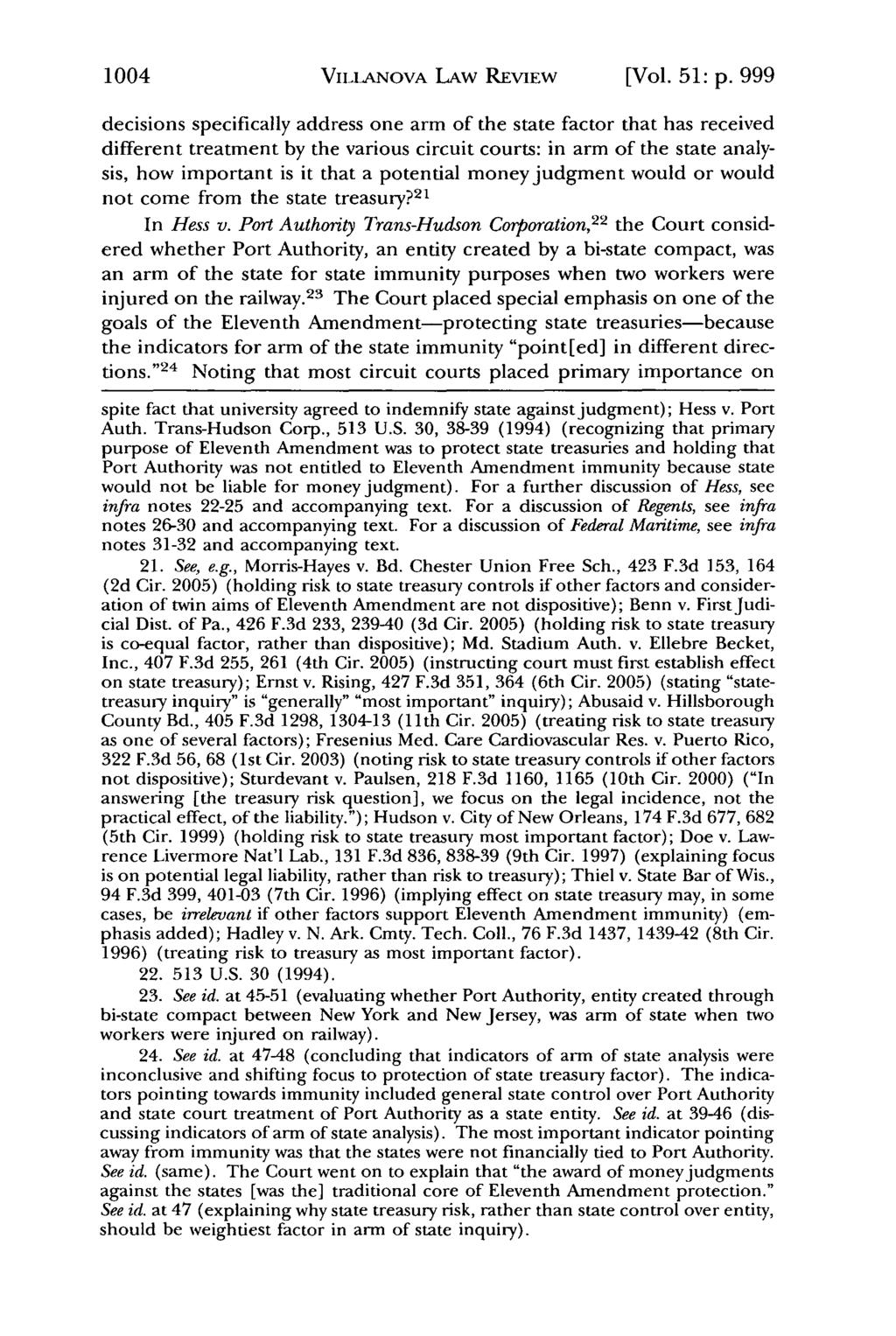 Villanova Law Review, Vol. 51, Iss. 5 [2006], Art. 2 1004 VII.ANOVA LAW REVIEW [Vol. 51: p.