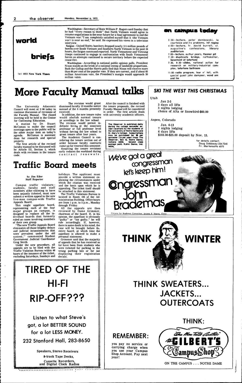 2 the obseve wald biefs <c> 1972 New Yok Times Monday, Novembe 6, 1972 Washington-Secetay of State William P.