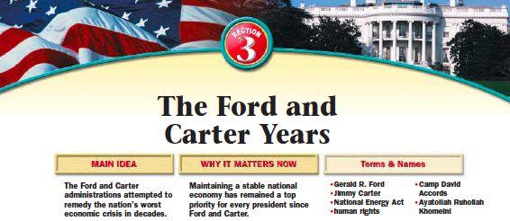 Section-3 The Ford and Carter Years The Ford and Carter