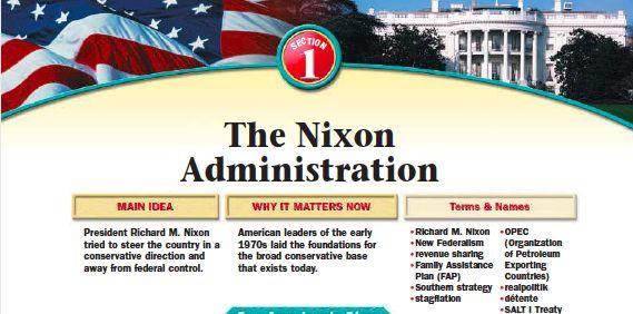 Section-1 The Nixon Administration President Richard M.