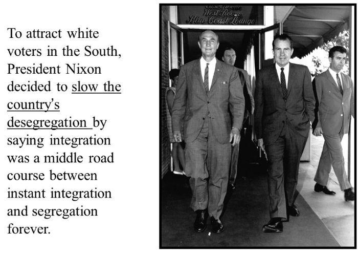 Section-1 Nixon s Southern Strategy A New South Southern Democrats help segregationist George Wallace wins 5 states Nixon: win over Southern Democrats for votes, majority in Congress Southern