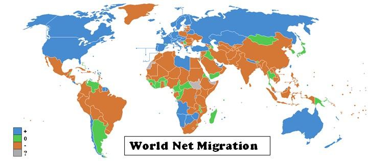 15 Based on your knowledge of world countries, how can we classify countries that have a positive net migration? A. More Developed B. Less Developed C. Poorly Educated D.