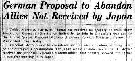 Japan s reaction to the telegram
