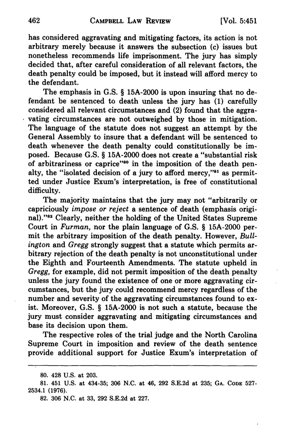 Campbell Law Review, Vol. 5, Iss. 2 [1983], Art. 8 CAMPBELL LAW REVIEW [Vol.