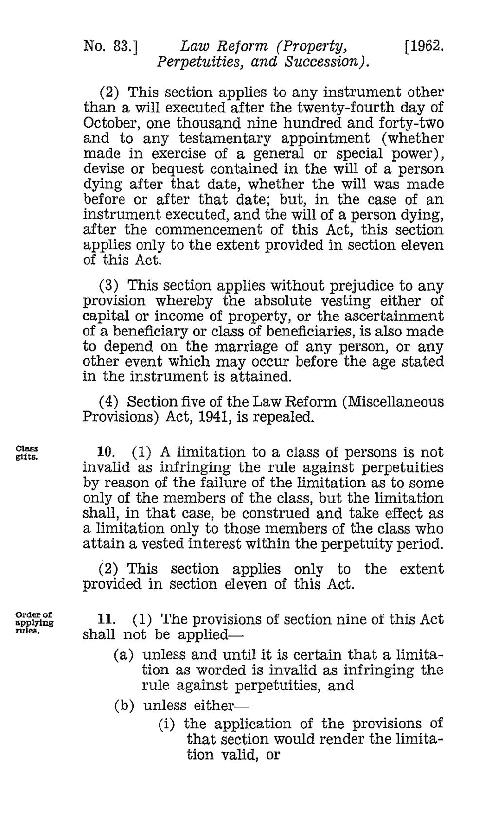 No. 83.] Law Reform (Property, [1962.