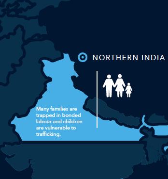 Northern India Hotspot overview Program goal and objectives: Goal: To reduce the prevalence of forms of bonded labour and trafficking in Bihar and Uttar Pradesh. Objectives: 1.