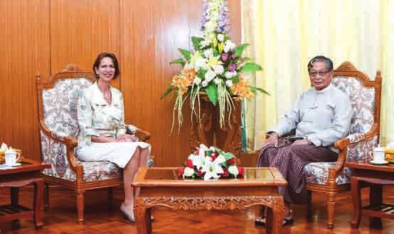10 Union Minister for the Office of the State Counsellor receives UNSG s Special Envoy UNION Minister for the Office of the State Counsellor U Kyaw Tint Swe received United Nations Secretary-General