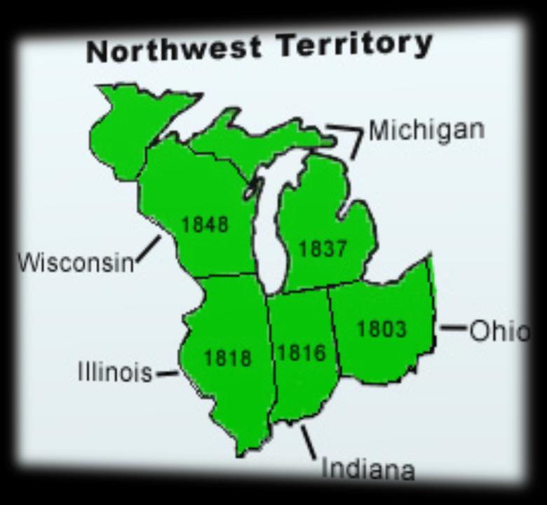 Northwest Ordinance, 1787: combined federalism, republicanism and regard for civil liberties States could be made out of the Northwest Territory Must hold at least 265,000 sq.