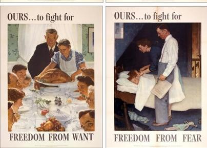 Keynes views bolstered by Expansion of Political Liberalism: Four Freedoms The Four Freedoms are goals famously articulated by United States President Franklin D.