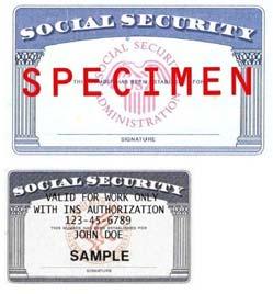 Social Security Number Card There are at least 50 valid versions of the Social