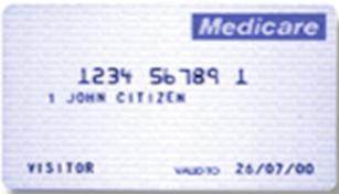 Visitor Medicare Card This is an interim card for a person who has temporary residency and is applying for a permanent residency.
