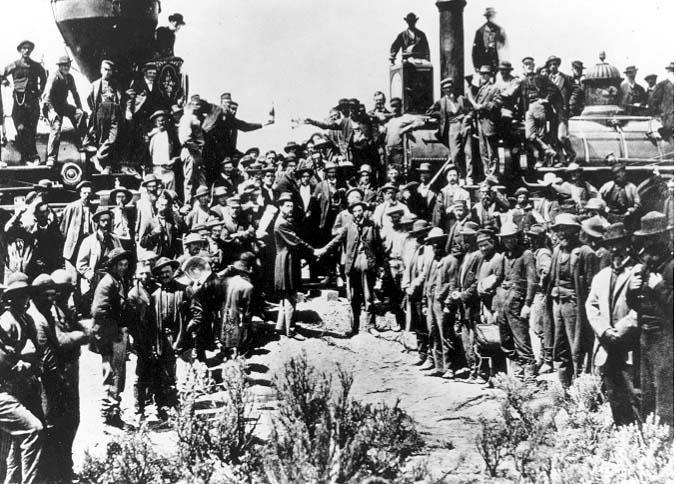 The transcontinental railroad was completed in 1868.