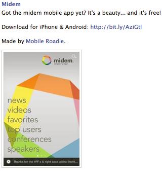 MIDEM heavily promoted the app through online