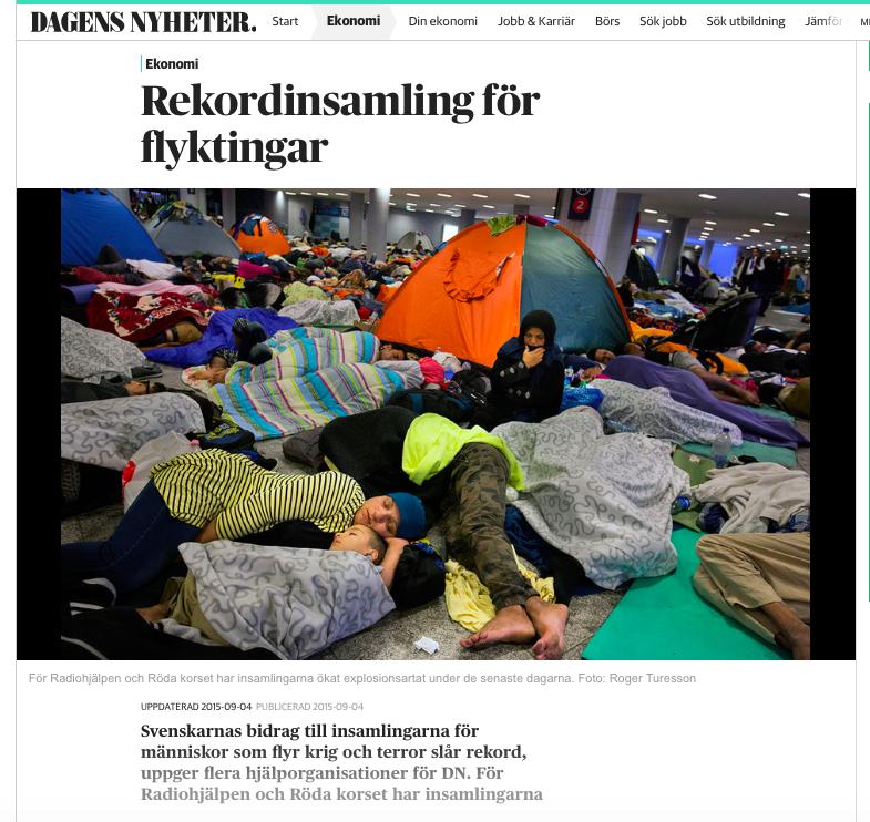 Refugee articles from Dagens Nyheter Data on the number