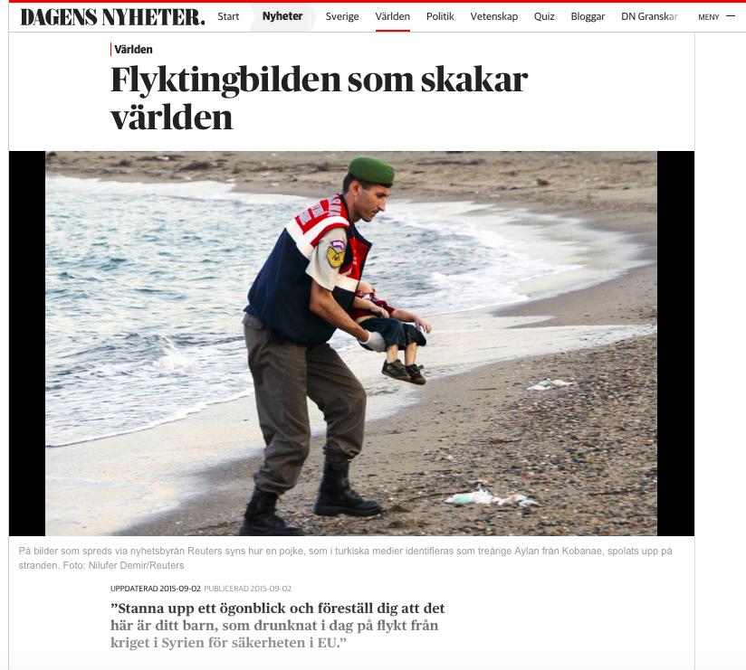 refugee crisis from Dagens Nyheter from February 2015