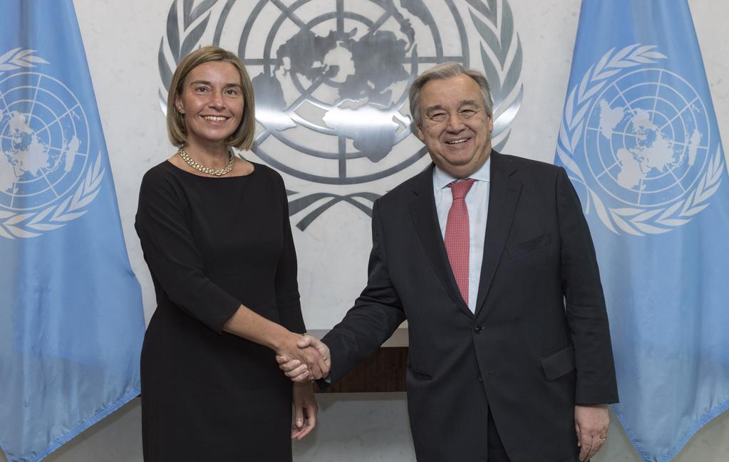 High Representative of the European Union for Foreign Affairs and Security Policy and Vice-President of the European Commission (HR/VP) Federica Mogherini and UN Secretary-General António Guterres in