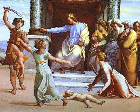 Figure 1: To revert to the means of judging in times past would be a radical, jarring change from the present. [Painting credit: Raphael: The Judgement of Solomon, c. 1518-19] judicial power.