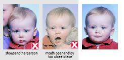 Examples of acceptable and unacceptable passport images 8.1.