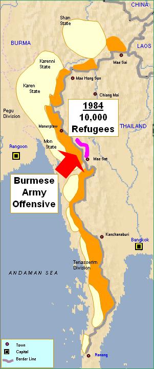 History of Refugees from Burma: Minority Ethnic Groups The dark-shaded border areas had never been under the direct control of the Burmese Government or occupied by the Burmese Army.