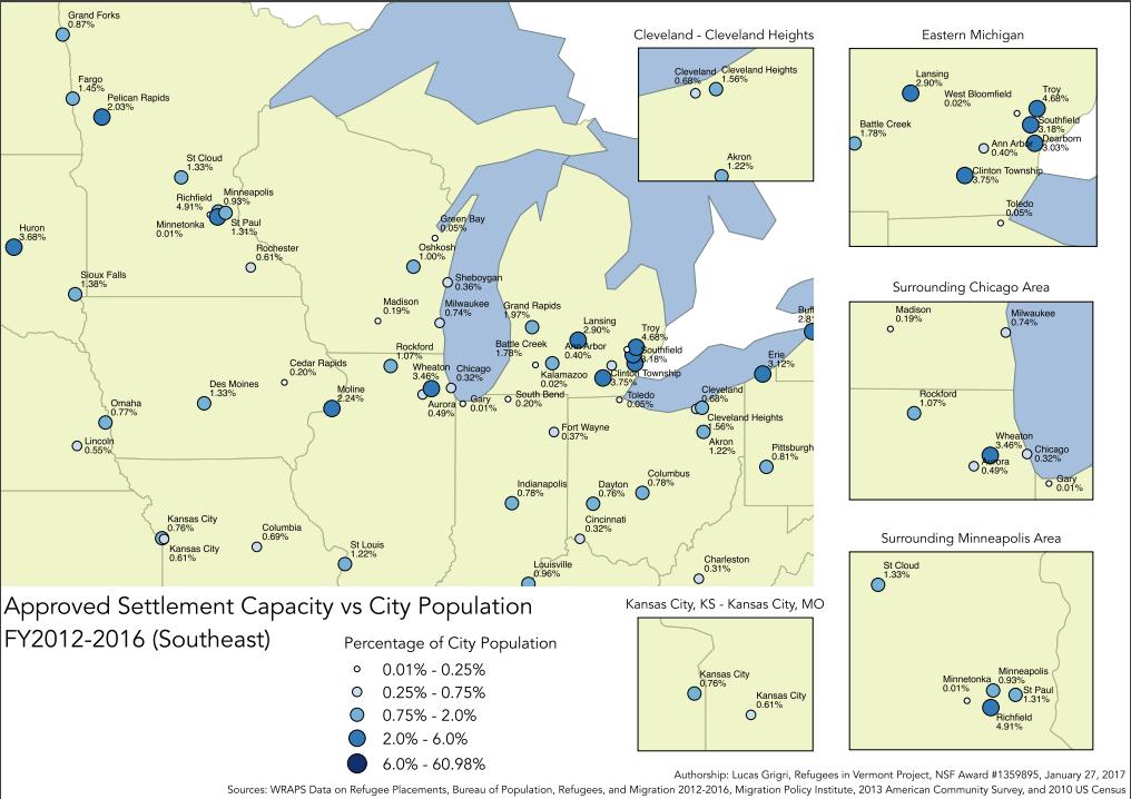 Approved Settlement as a Percentage of City Population FY2012-2016 Figure 4.2 Figure 4.