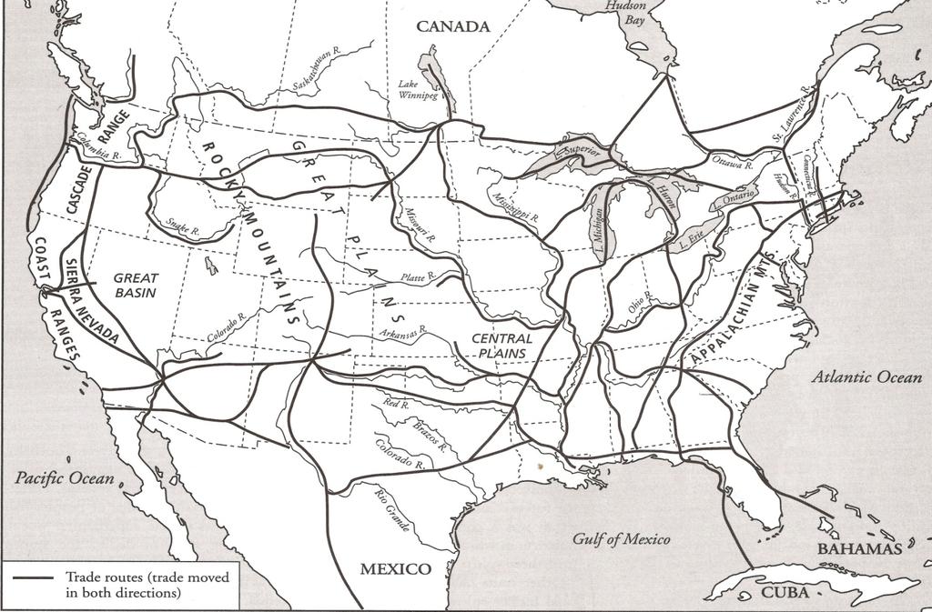 Tribal Nation Commerce Historically Estimated Trade Routes,