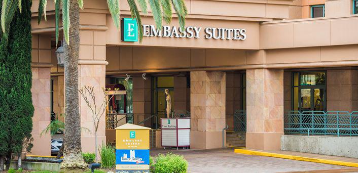 Embassy Suites Sacramento Riverfront Promenade 100 Capitol Mall, Sacramento, CA 95814 (916) 326-5000 Hotel Details Room Rate: $169/night All suites include a full cookedto-order breakfast daily and a