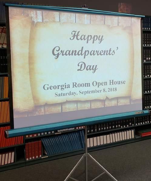 Recap: Georgia Room Open House, Saturday, September 8, 2018 Grandparents Day,
