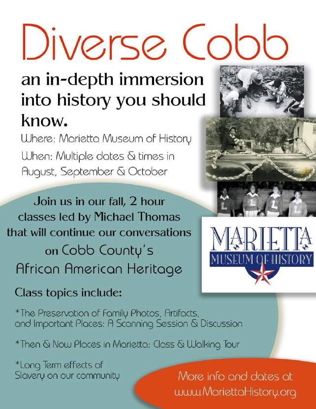 There are two dates left of the Diverse Cobb Series at the Marietta Museum of History!