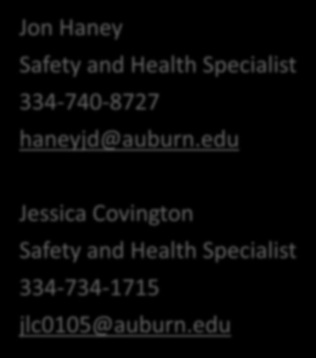 edu Jessica Covington Safety and Health