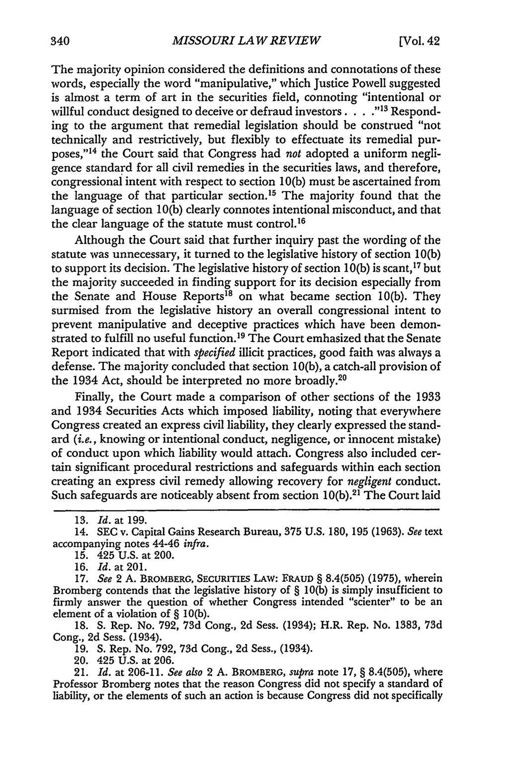 Missouri Law Review, Vol. 42, Iss. 2 [1977], Art. 11 MISSOURI LAW REVIEW [Vol.