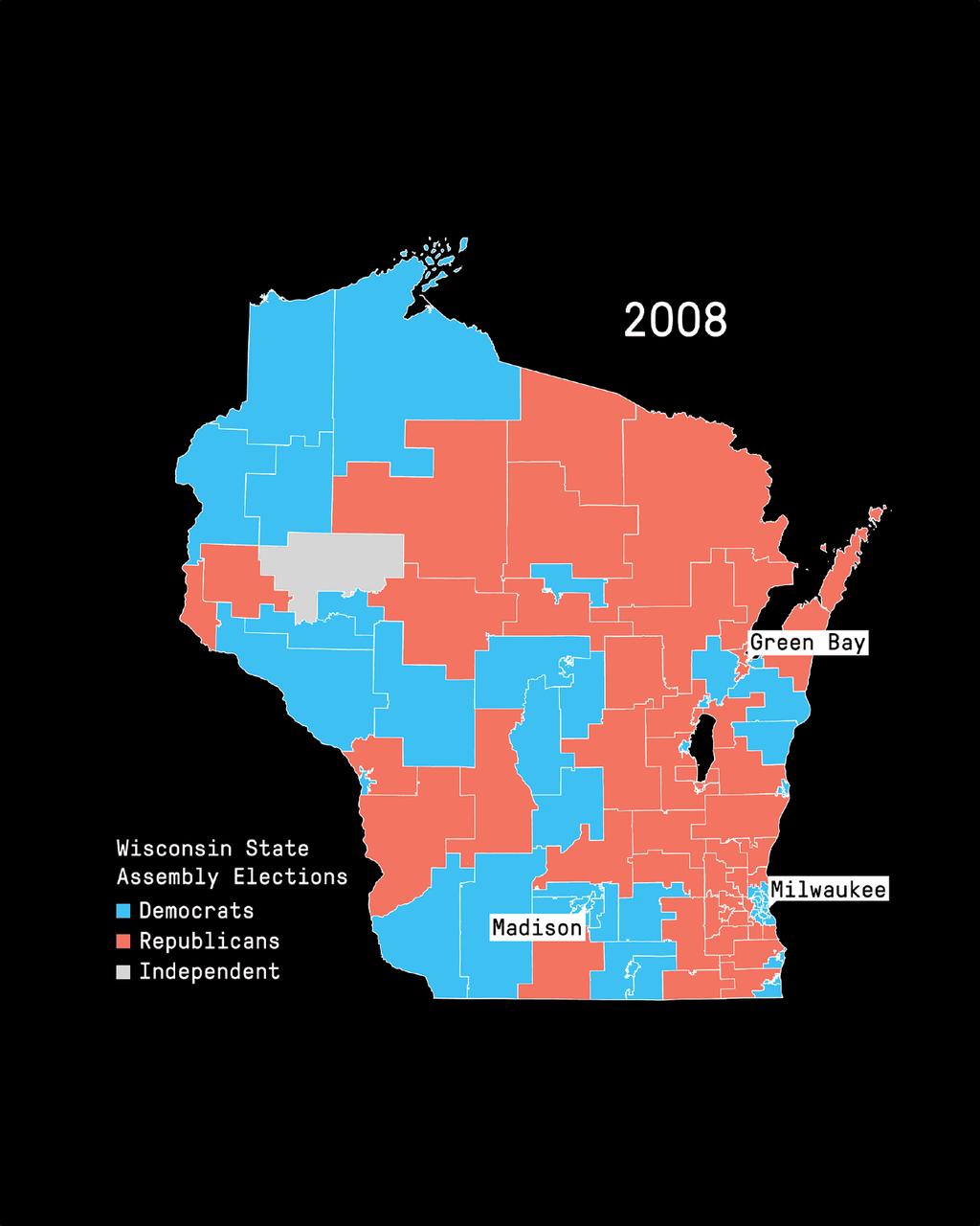 Ensemble of around 19,000 districting plans Wisconsin General Assembly 0.2 50 60 70 WSA 2012 0.