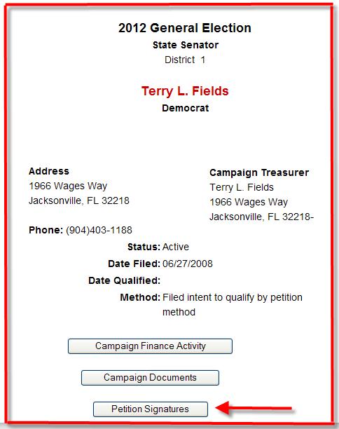 Candidate Listing for the applicable election at this web address: http://election.dos.state.fl.us/candidate/canlist.