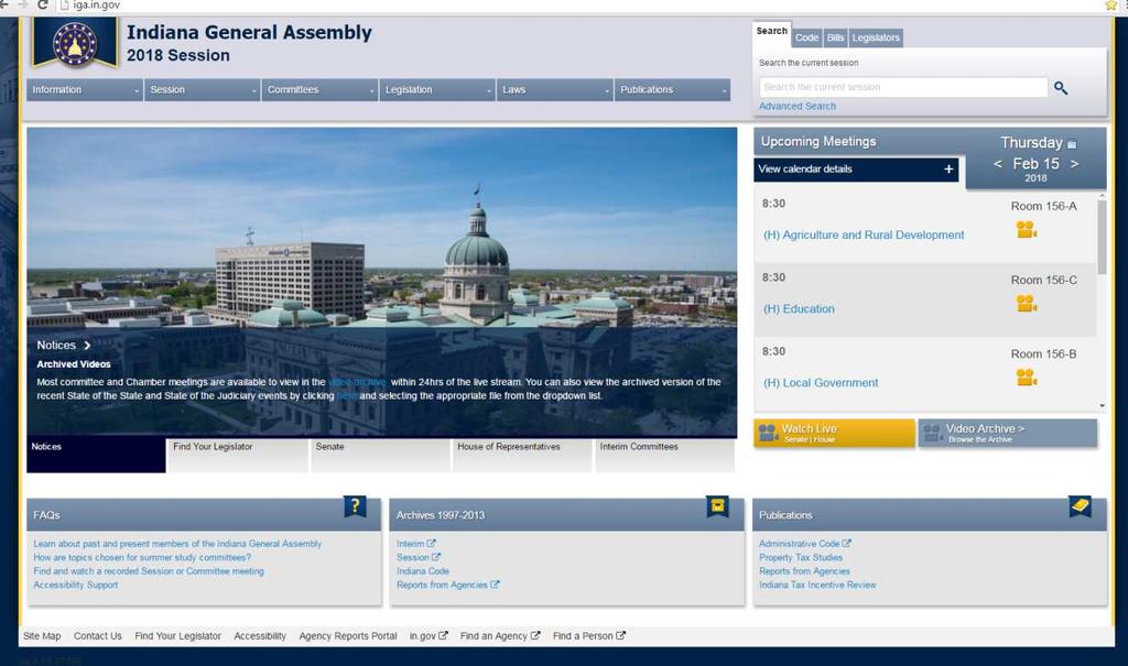 Important Websites: Indiana General Assembly http://iga.in.