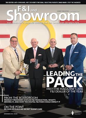 com F & I AND SHOWROOM is the new car & truck dealer industry s resource for the latest news, industry data, best practices and sales tips covering automotive finance, insurance, aftermarket products