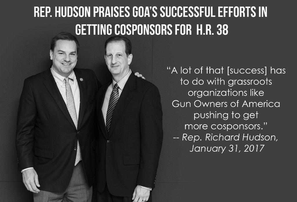 June 2, 2017 The Gun Owners /Page 2 GOA-Backed Concealed Carry Bill Approaching 200 Cosponsors! Continued from page 1 gress, introducing Shaneen Allen to several offices.