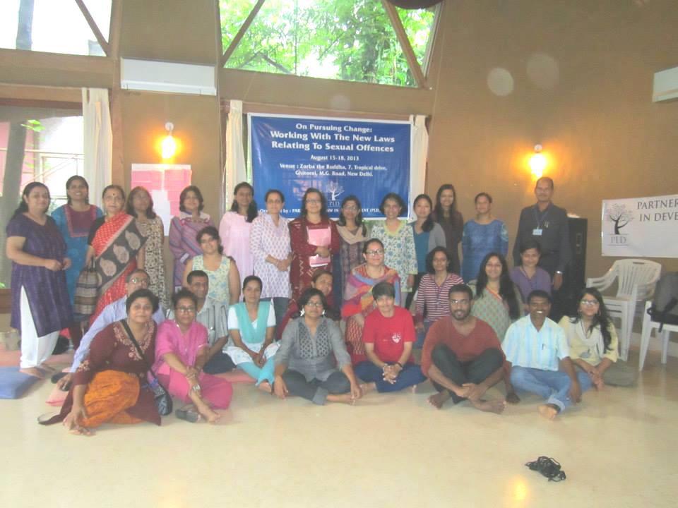 Lead trainer in training programmes on The New Laws Related to Sexual Assault, organised by Partners for Law in Development, Delhi in August and October 2013; (SAUMYA) Conducted a one day training