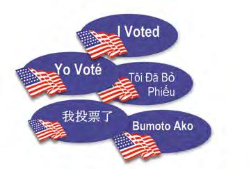 When issuing a language ballot, also give a tan facsimile ballot (which should remain unmarked) for voters to compare the translation If you do not have ballots in the language requested, the yellow