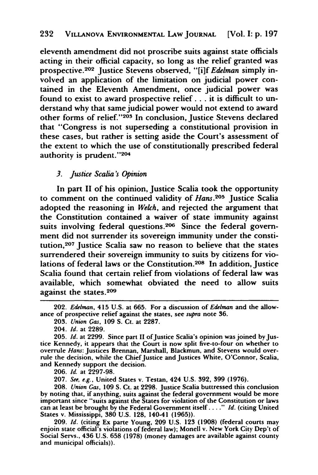 Villanova Environmental Law Journal, Vol. 1, Iss. 1 [1991], Art. 6 232 VILLANOVA ENVIRONMENTAL LAW JOURNAL [Vol. I: p.