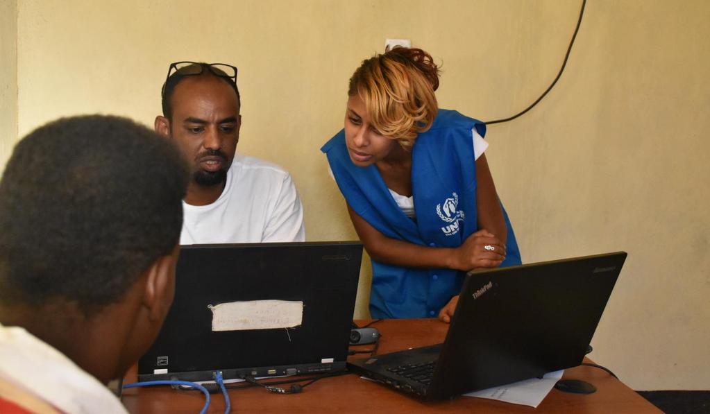 Comprehensive biometric data registration to conclude in March 2019 Betty G, High Profile Supprter of UNHCR, visits registration site in Afar.