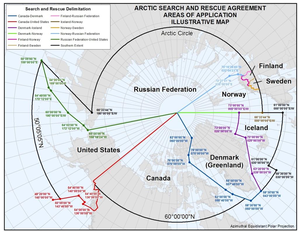 Search and Rescue (SAR) Agreement SAR nego(a(ons co- led by the US and Russia 2,801,911 sq.